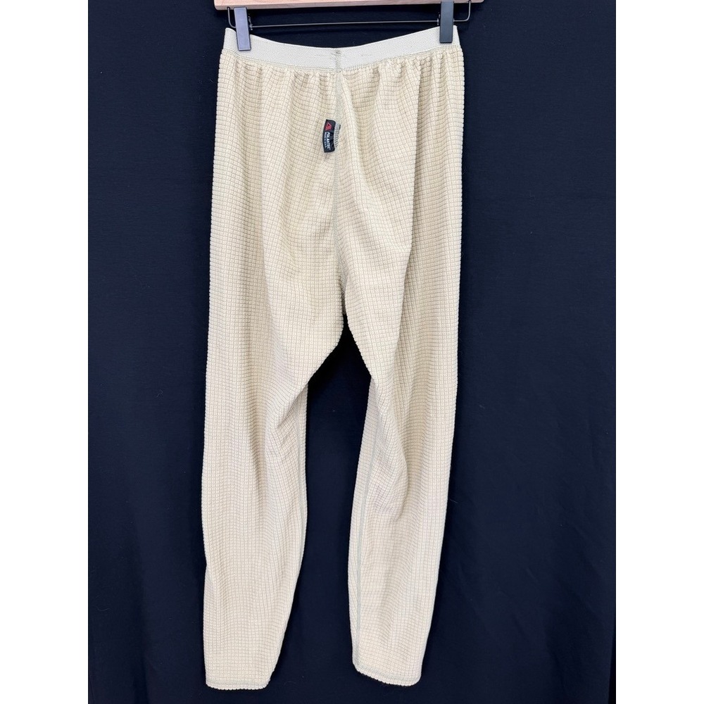 Polartec Grid Fleece Base Layer Pants Men Small Dark Tan Waffle Thermal Pants